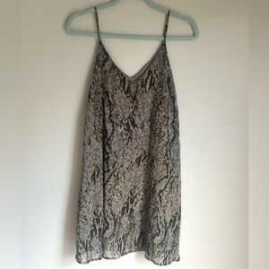 By Together Women’s Mini Dress Boho Snake Print Animal Spaghetti Strap Small